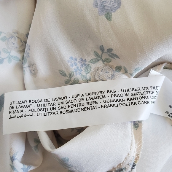 New Zara Floral Satin Printed Crochet Cream Maxi Tank Dress Cottagecore Small - Picture 14 of 14